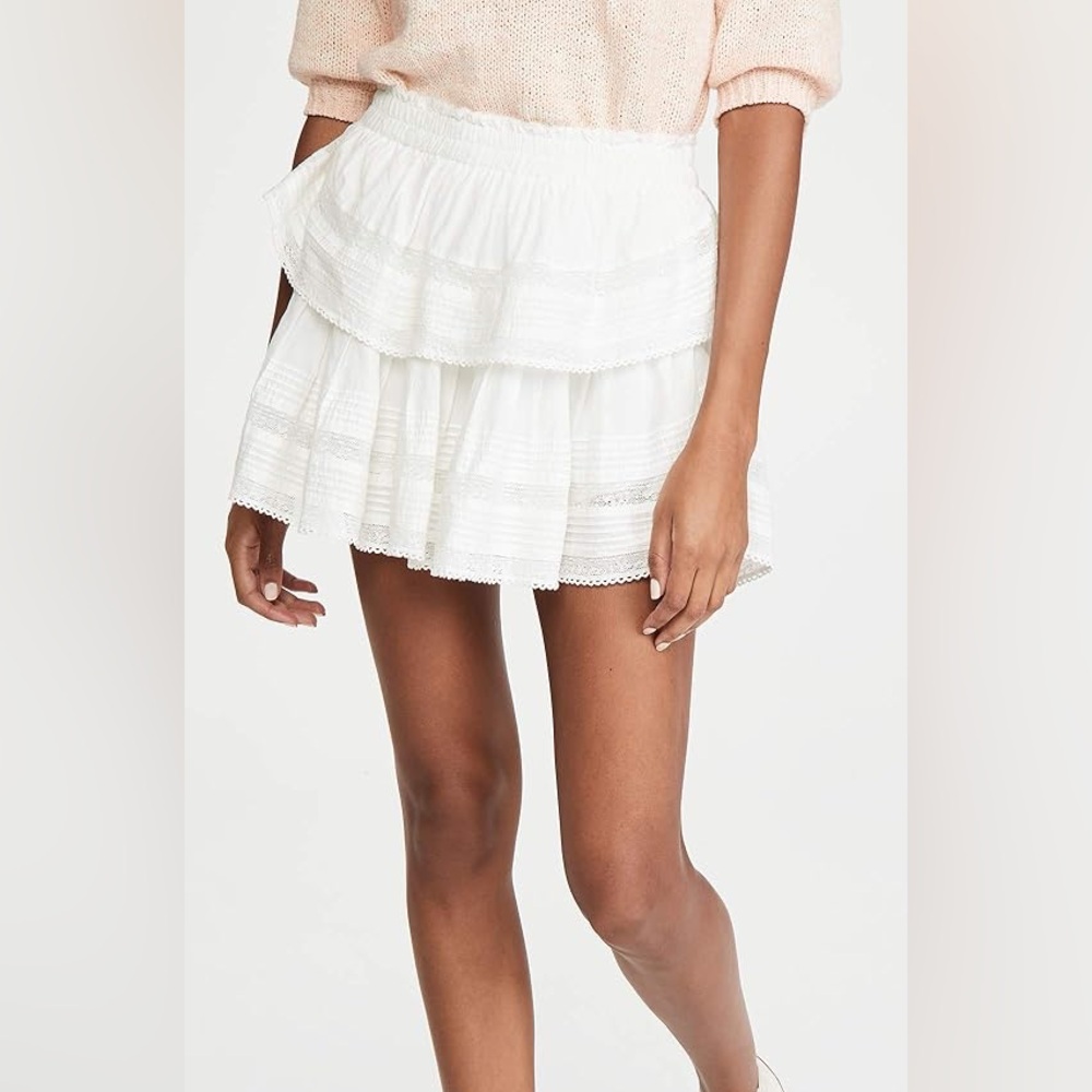 LoveShackFancy White Mini Skirt